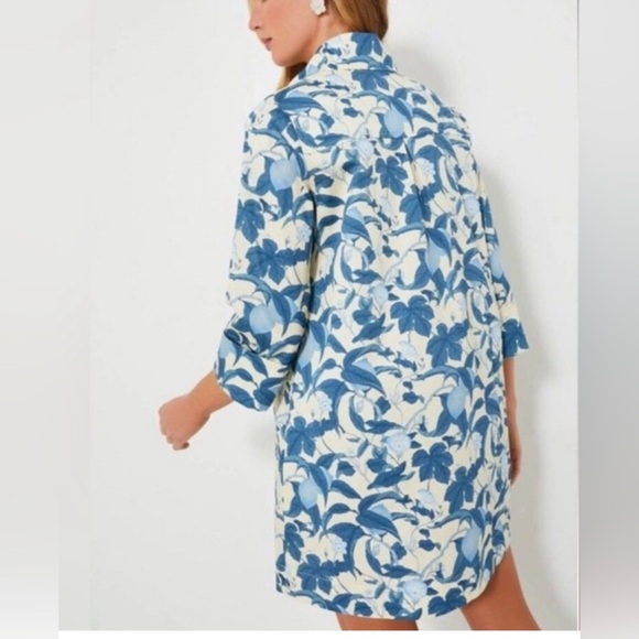 Tuckernuck Bonnie Blossom Megan Dress - Blue and White Floral. Size Small - Picture 3 of 10